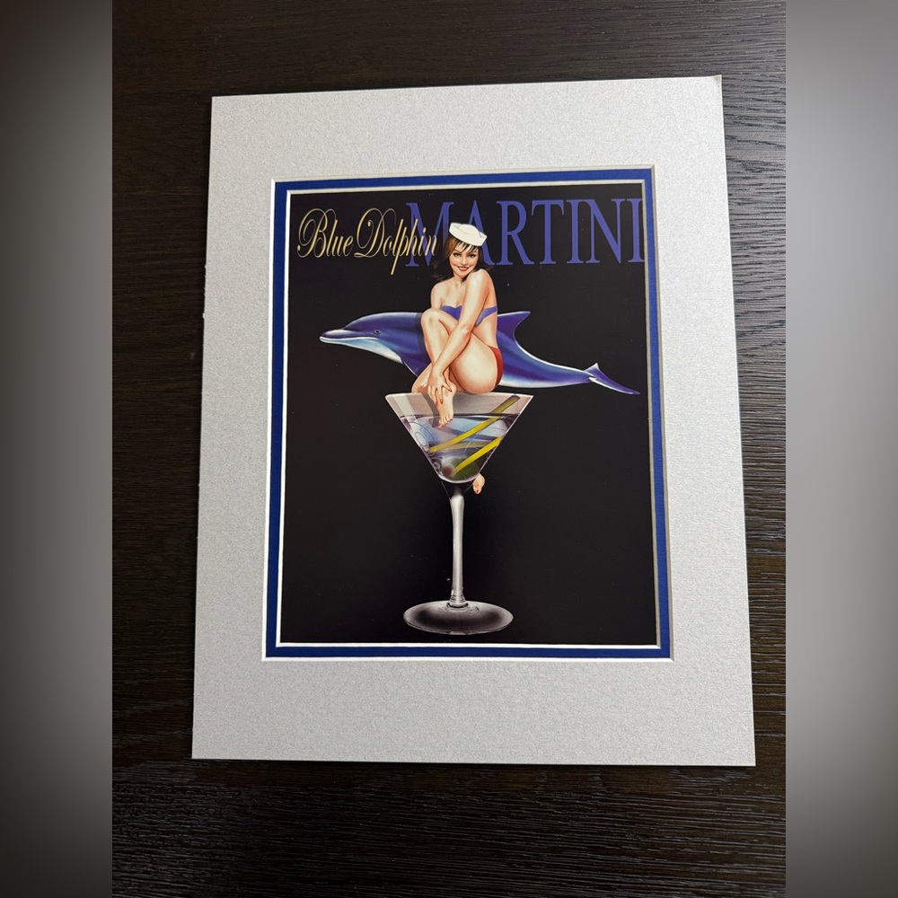Ralph Burch Blue Dolphin Martini Canva Print • 8x10